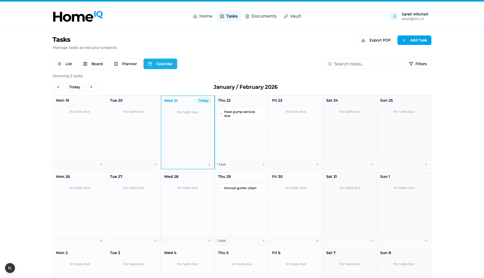 Keep on top of maintenance